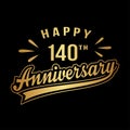 Happy 140th Anniversary. 140 years anniversary design template.