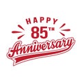 Happy 85th Anniversary. 85 years anniversary design template.