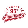 Happy 95th Anniversary. 95 years anniversary design template.