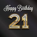 21th Happy birthday anniversary. VIP card Royalty Free Stock Photo