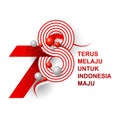 78th Happy Indonesia independence day Vector number logo design with red white balloon and ribbon