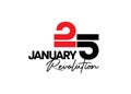 25th January revolution egypt day celebration logo