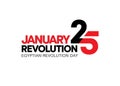 25 th of January Egyptian revolution day celebration logo design typography Royalty Free Stock Photo