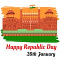 26th January Happy Republic Day Of India Realistic Background