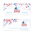 4th of July, American Independence Day banners. Vector illustration, eps10.