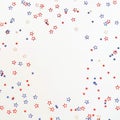 4th of July American Independence Day blue and red stars decorations on white background. Royalty Free Stock Photo