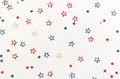 4th of July American Independence Day blue and red stars decorations on white background. Royalty Free Stock Photo