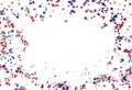 4th of July American Independence Day decorations stars confetti isolated frame Royalty Free Stock Photo