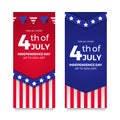 4th July American independence day flyer sale offer banner with flag and star