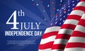 4th july american independence day flyer template with flag Royalty Free Stock Photo