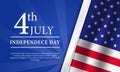 4th july american independence day flyer template with flag Royalty Free Stock Photo