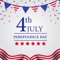 4th july american independence day flyer template with flag Royalty Free Stock Photo