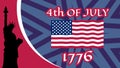 4th of July animated images usin usa flag and statue of Liberty