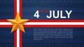 4th of July background for USA(United States of America) Independence Day with blue background and American flag. Vector Royalty Free Stock Photo
