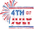 4th of July Banner Red White and Blue Fireworks Royalty Free Stock Photo