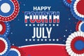 4th of July banner Vector illustration. Independence Day, US flag with 4th of July on blue background
