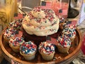 4th of July Cupcakes with Frosting and Sprinkles