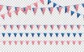 4th of July. Decoration set of garlands for USA national holidays, events, banners, posters, web.. Fourth of July vector