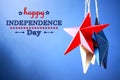 4th of July decorations on blue background