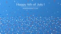 4th of July festive greeting card with text.