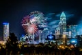 4th of july firework over charlotte skyline