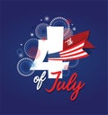 4th july fireworks background. celebration usa independence day symbol of united states freedom, patriotic holiday Royalty Free Stock Photo