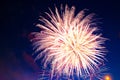 4th July fireworks. Fireworks display on dark sky background Royalty Free Stock Photo