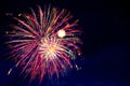 4th July fireworks. Fireworks display on dark sky background Royalty Free Stock Photo