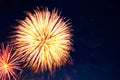 4th July fireworks. Fireworks display on dark sky background Royalty Free Stock Photo