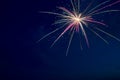 4th July fireworks. Fireworks display on dark sky background. Royalty Free Stock Photo