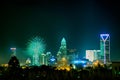 4th of july fireworks skyshow charlotte nc Royalty Free Stock Photo