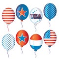 4th of July fourth of July party balloons collection falling balloons vector filey eps ai jpg red white blue balloons air flying