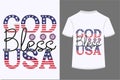 About 4th July God Bless Usa T-shirt Design
