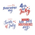 4th of July. Happy Independence day calligraphy