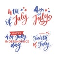 4th of July. Happy Independence day calligraphy