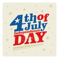 4th of July. Happy Independence Day vector. Fourth of July greeting design. Royalty Free Stock Photo