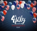 4th of July - Independence day celebration background with party balloons and place for your text Royalty Free Stock Photo