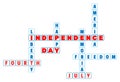 4th July Independence Day crossword in minimal style. Royalty Free Stock Photo