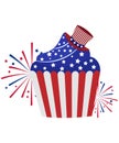 4th of July, Independence Day Cupcake clip art Royalty Free Stock Photo