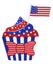 4th of July, Independence Day Cupcake clip art Royalty Free Stock Photo