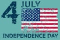 4th July Independence day. Grunge american flag. Patriotic vintage design template. Vector Royalty Free Stock Photo