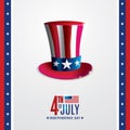 4th of july independence day poster. Vector illustration decorative background design Royalty Free Stock Photo