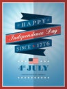 4th of July Independence day ribbon background