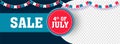4th Of July, Independence Day Sale header or banner design with space.