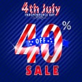 4th july Independence Day sale,40% off sale - vector eps10