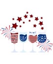 4th of July, Independence Day 4th of july Wine Glasses, Royalty Free Stock Photo