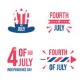 4th of July Independence Day theme label vector illustration for USA Independence Day