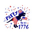 4th of July independence day typographic poster. Funny quote Party like it s 1776