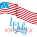 4th of july - Independence Day in United States of America greeting card. American national flag color illustration Royalty Free Stock Photo