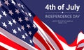 4th of July - independence day. United States of America since 1776. Vector banner design template with American flag. Royalty Free Stock Photo